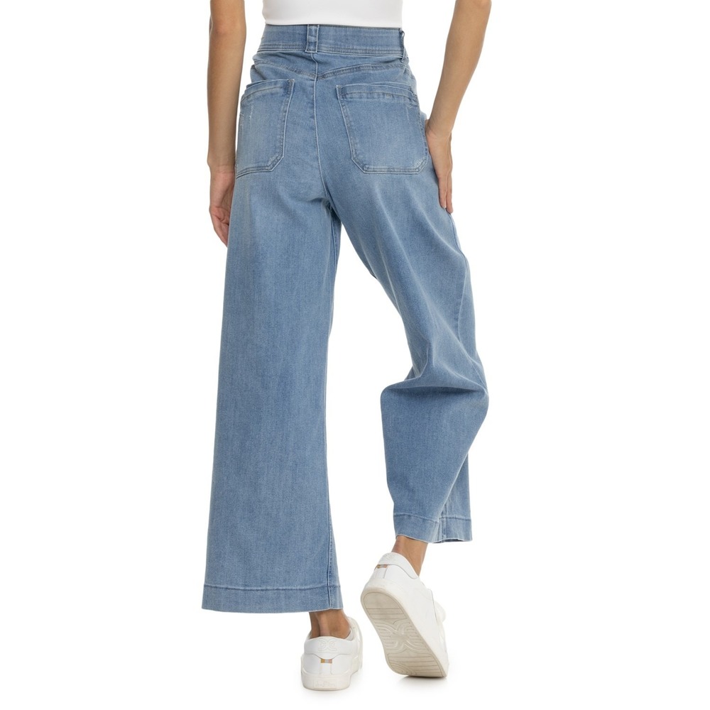 Democracy AbTechnology Wide Leg Denim Jeans Women High Rise Sz 12 Light Blue - Picture 2 of 4